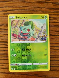 Pokemon Go Bulbasaur 001/078 Reverse Holo Foil Stamped Near Mint NM FAST SHIPPIN - Image 2