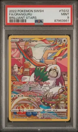 2022 Pokemon Brilliant Stars Oranguru TG12/TG30 Full Art PSA 9 Mint - Image 1