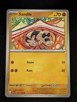 Pokemon TCG: Sandile, Scarlet & Violet Base Set, 115/198, Common, Pack Fresh - Image 1