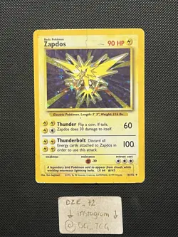 Pokemon 1999 WOTC Base Set - Zapdos - 16/102 - Holo Rare - Vintage - LP/MP - Image 1