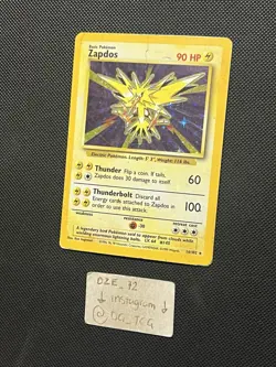 Pokemon 1999 WOTC Base Set - Zapdos - 16/102 - Holo Rare - Vintage - LP/MP - Image 4