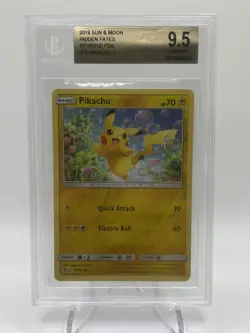 Pokemon BGS 9.5 Beckett Pikachu Hidden Fates 19/68 2019 Reverse Holo - Image 1