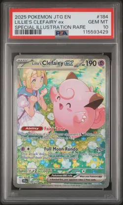 2025 POKEMON JTG EN-JOURNEY TOGETHER #184 LILLIE'S CLEFAIRY EX PSA 10 - Image 1