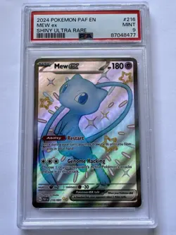2024 POKEMON PAF EN-PALDEAN FATES SHINY ULTRA RARE #216 MEW EX PSA 9 - Image 1