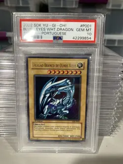 2002 Yu-Gi-Oh! Blue-Eyes White Dragon SDK DIK P001 Ultra Rare 1st Edition PSA 10 - Image 1