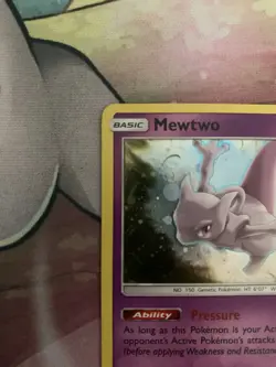 Pokemon TCG Mewtwo SM77 Cosmic Holo Black Star Promo Card SWIRL 🌀 BANGER MP - Image 3