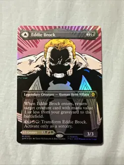 WOTC Marvel's Spider-Man Eddie Brock (0233) (Borderless) (MR) (Foil) NM Venom - Image 1