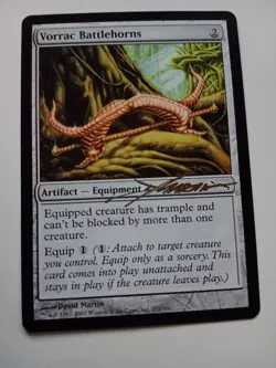 Vorrac Battlehorns ARTIST PROOF. Mirrodin Signed by David Martin MTG Magic - Image 1