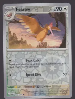 Fearow Reverse Holo SV: Scarlet & Violet 151 022/165 Pokemon Trading Card TCG - Image 1