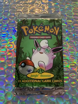 EMPTY 1st Edition Jungle Booster Pack Wrapper Wigglytuff Art WOTC Pokemon TCG - Image 1