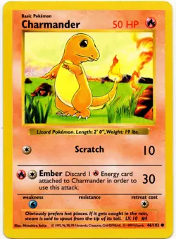 Pokemon - Base Set Shadowless Charmander 46/102 LP - Image 1