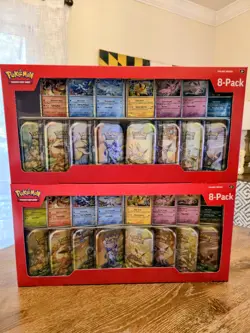 *RARE *ERROR BOX Pokemon Prismatic Evolutions Mini-Tins Costco 2-Pack IN HAND - Image 1