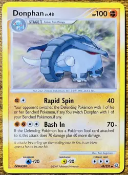 Pokemon D&P Secret Wonders Set UN-COMMON Donphan 48/132 - Non-Holo - Image 1