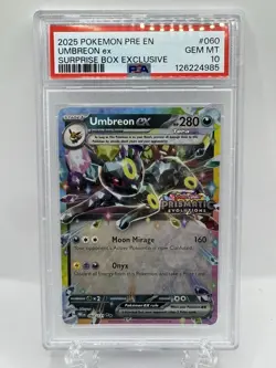 Pokemon Prismatic Evolutions Umbreon EX #60 Surprise Box Stamped PSA 10 - Image 1