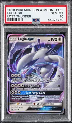 2018 POKEMON SUN & MOON LOST THUNDER #159 LUGIA GX PSA 10 - Image 1
