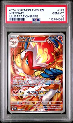 2024 POKEMON TWM EN-TWILIGHT MASQUERADE ILLUSTRATION RARE #173 INFERNAPE PSA 10 - Image 1