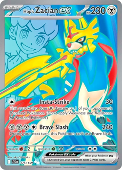 Pokemon TCG Hop's Zacian ex 176/159 Journey Together Full Art Ultra Rare Holo - Image 1