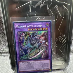 Yugioh! 1x Vicious Astraloud MP24-EN083 Prismatic Secret Rare 1st Ed NM - Image 1
