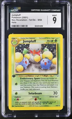 CGC 9 MINT Jumpluff Neo Revelation 1st Edition 9/64 Holo Pokemon Card - Image 1