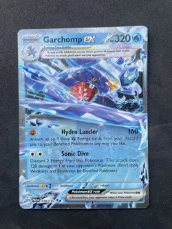 Pokemon TCG Card Garchomp ex 038/182 Paradox Rift Double Rare Holo - NM - Image 1