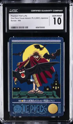2001 ONE PIECE TRADING CARDS JPN BANDAI #98 PHANTOM THIEF LUFFY CGC 10 GEM MINT - Image 1