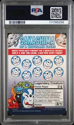 2024 MTG SECRET LAIR DROP FOIL #1541 SAKASHIMA OF A THOUSAND FACES PSA 9 - Image 2