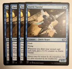 x4 Faerie Vandal J22 Playset MTG M/NM Uncommon Blue Creature Faerie Rogue - Image 1