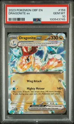 2023 POKEMON OBF EN-OBSIDIAN FLAMES #159 DRAGONITE EX PSA 10 - Image 1
