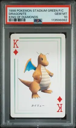 1998 POKEMON STADIUM GREEN VERSION PLAYING CARDS DRAGONITE PSA 10 - Image 1