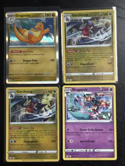 Pokemon Card Lot Garchomp Dragonite Dragapult- X4 Unique Dragon Type Cards -A37 - Image 1