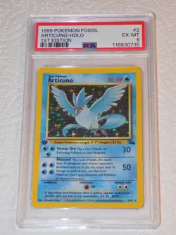 Articuno PSA 6 EXC/MT 1999 Pokemon Fossil First Edition Holofoil #2/62 - Image 1