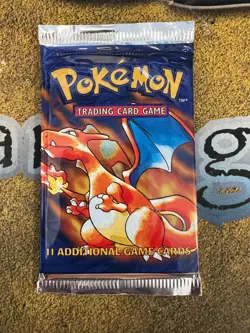 Pokemon FACTORY SEALED 1999 Base Set Unlimited Charizard Art Booster Pack!! WOTC - Image 1
