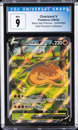 2022 POKEMON BLACK STAR PROMOS - ULTRA PREM COLL #SWSH260 CHARIZARD V CGC 9 - Image 1