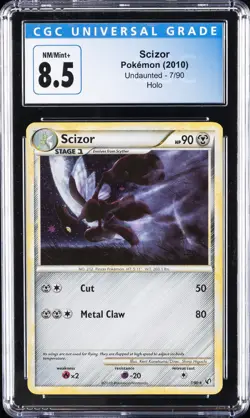 2010 POKEMON UNDAUNTED - HOLO #7/90 SCIZOR CGC 8.5 - Image 1