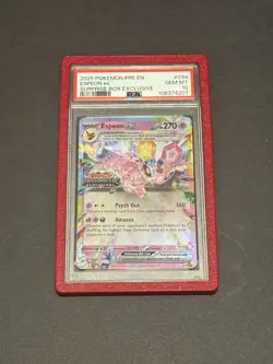 2025 POKEMON PRE EN-PRISMATIC EVOLUTIONS SURPRISE BOX EXCLUSIVE ESPEON EX PSA 10 - Image 1