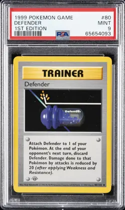 1999 POKEMON BASE SET 1ST EDITION #80 DEFENDER PSA 9 - Image 1