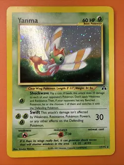 Pokemon TCG Yanma 17/75 Neo Discovery Holo Swirl LP Free Shipping! - Image 3