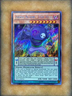 Yugioh Abyss Actor - Evil Heel DESO-EN016 Secret Rare 1st Ed NM - Image 1