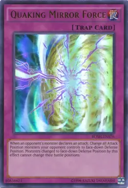 Yugioh! LP Quaking Mirror Force - BOSH-EN076 - Ultra Rare - Unlimited Edition Li - Image 1