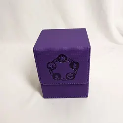 Card Deck Box MTG Yugioh TCG, Card Storage Box with Dividers Holds 100+ Purple - Image 1