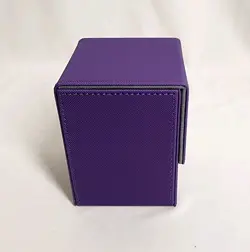 Card Deck Box MTG Yugioh TCG, Card Storage Box with Dividers Holds 100+ Purple - Image 2