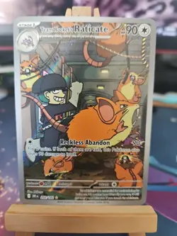 Pokemon TCG Destined Rivals Team Rockets Raticate Card IR NM Condition 202/182 - Image 1