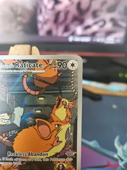 Pokemon TCG Destined Rivals Team Rockets Raticate Card IR NM Condition 202/182 - Image 3