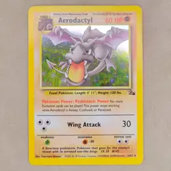 Aerodactyl Fossil Holo Rare Pokemon TCG Card 1/62 LP Lightly Played - Image 1