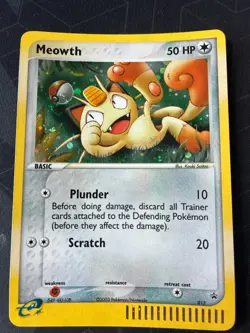 Meowth Holo E-Reader Pokemon Card 013 Promo [With Swirl] - Image 1
