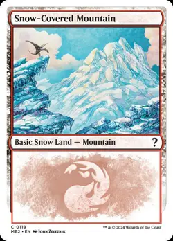 1x NM WHITE BORDER Snow-Covered Mountain MTG Mystery Booster 2 MB2 SV - Image 1