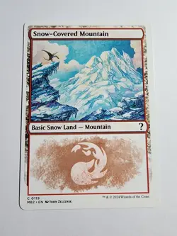 Snow-Covered Mountain (White Border) Mystery Booster 2 Regular - Image 1