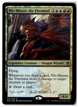 MTG Foil Niv-Mizzet, the Firemind - Masters 25 Moderately Played English - Image 1