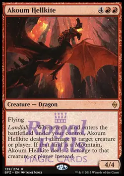 Akoum Hellkite 2x FOIL BFZ MTG Battle for Zendikar Rare MINT red - Image 1