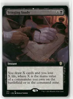 Magic the Gathering Stinging Study Extended Art Commander 2021 #371 - Image 1